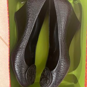 Tory Burch Navy "Sally" Navy Wedges